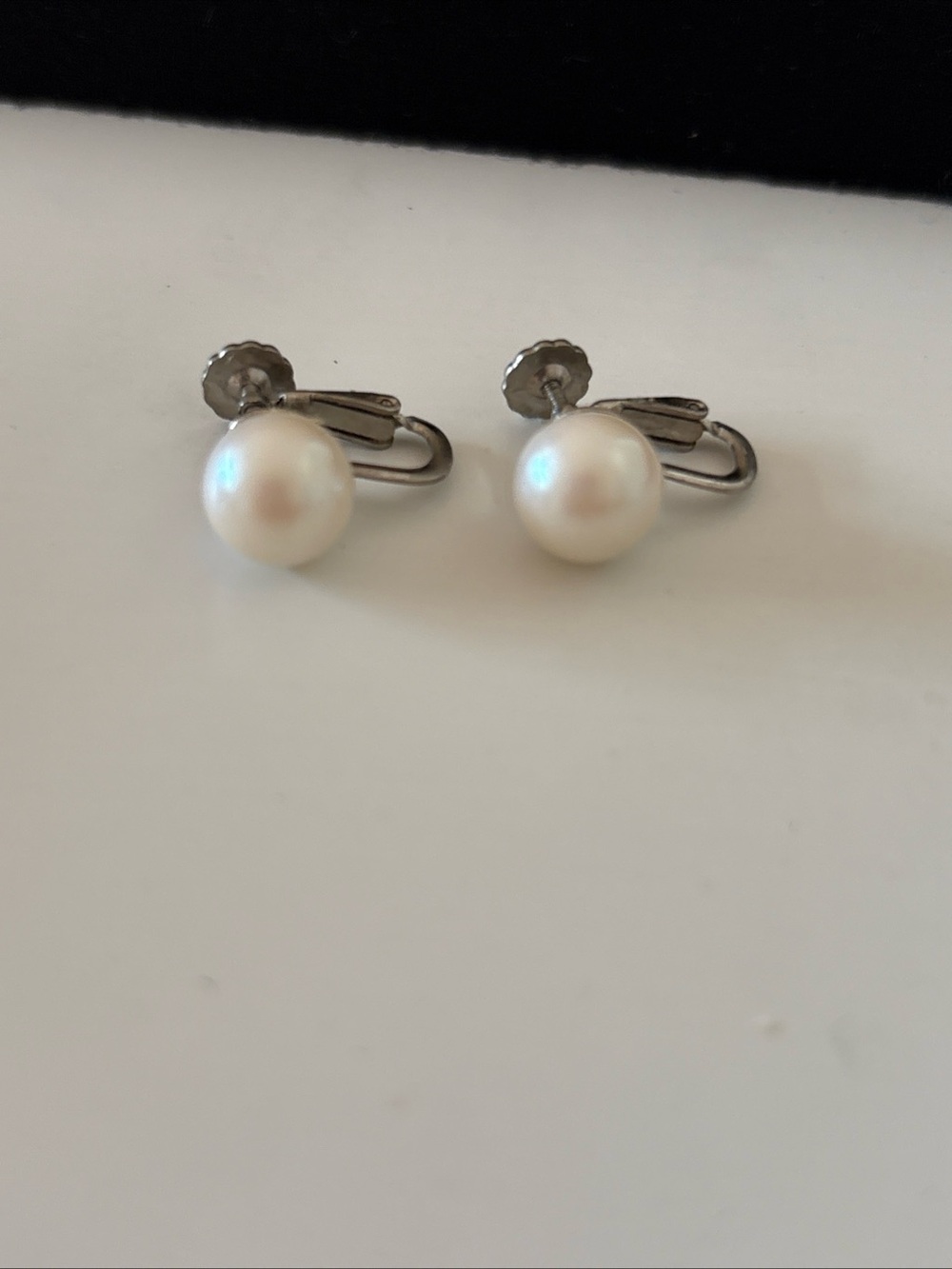 MIRIAM HASKELL Baroque PEARL Stud Screw Back Unsigned Pat 2400519